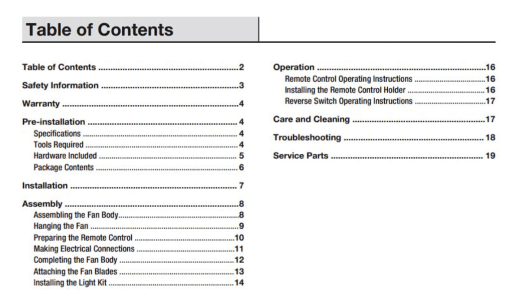 hampton bay sauterne ceiling fan manual toc